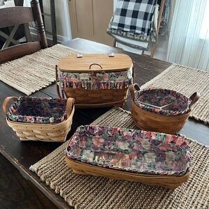 Longaberger Floral Lined Basket Collection